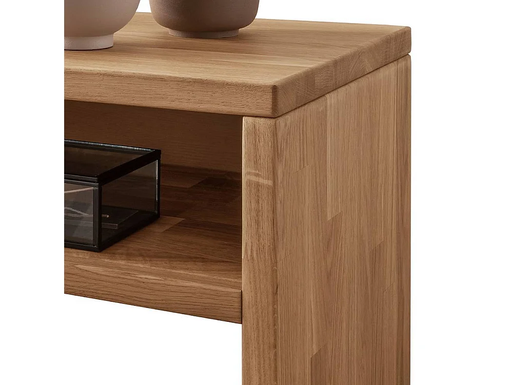 Nachtschrank Nachtkonsole aus Wildeiche Massivholz mit Wangengestell