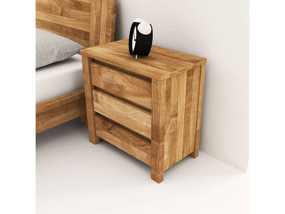 Nachtkommode aus Wildeiche Massivholz 3 Schubladen