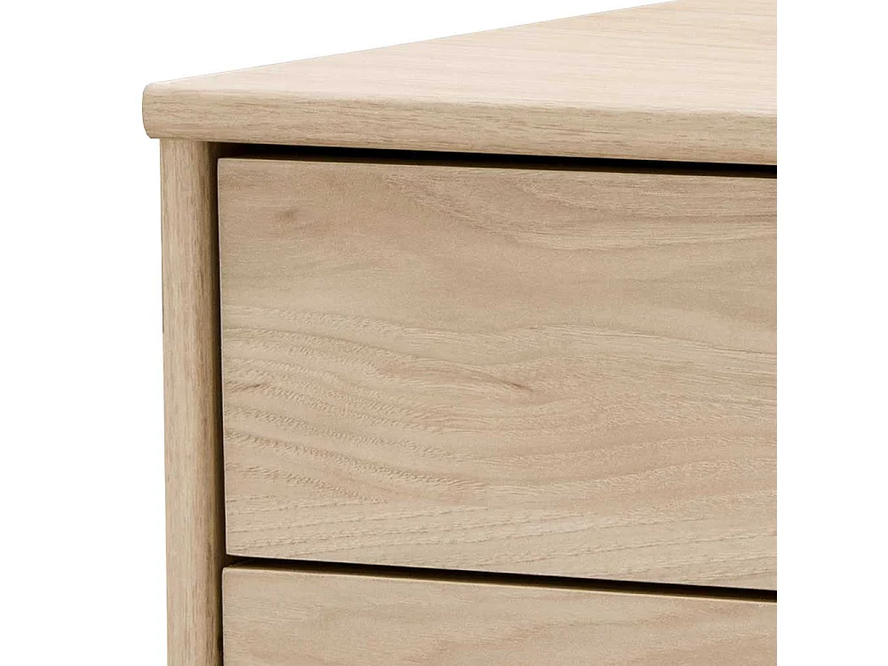 Nachttisch in Eiche Nachbildung und Dunkelgrau zwei Schubladen