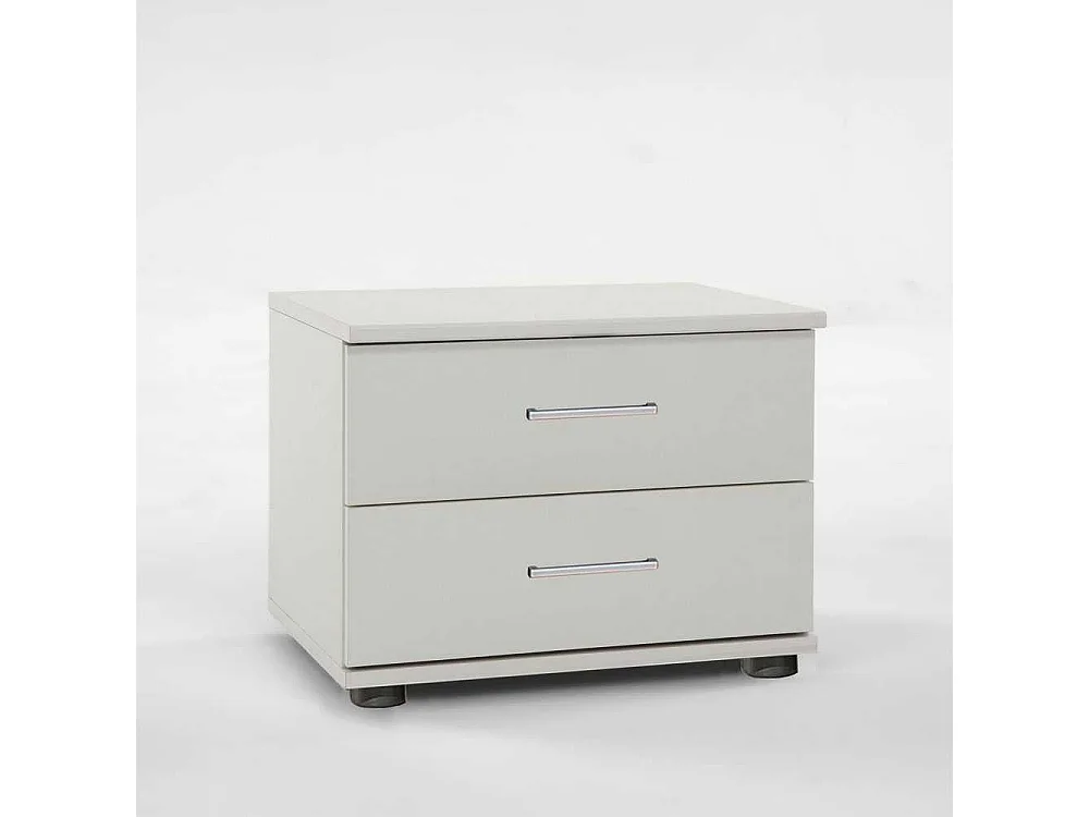 Nachtschrank in Alpinweiß zwei Schubladen