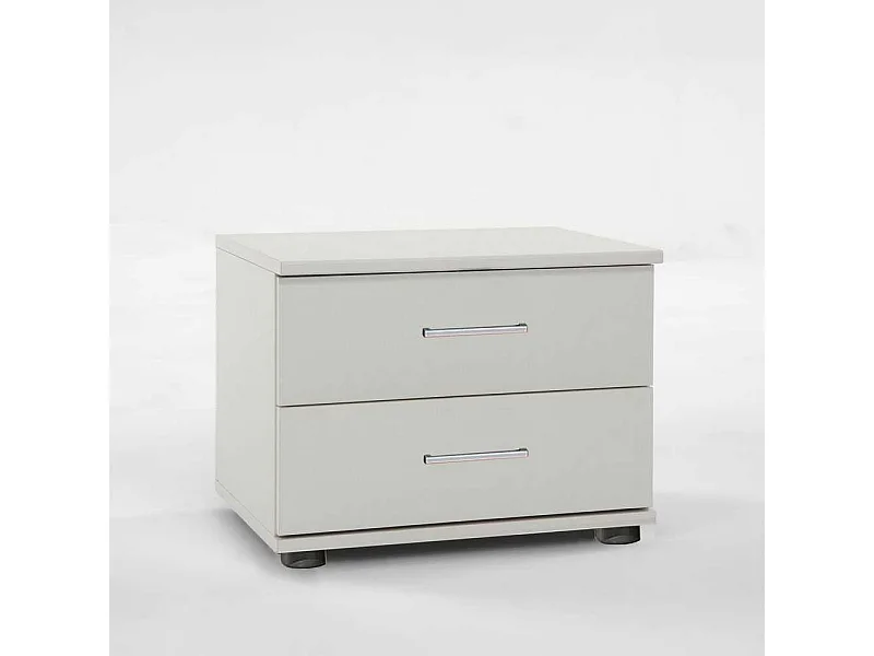 Nachtschrank in Alpinweiß zwei Schubladen