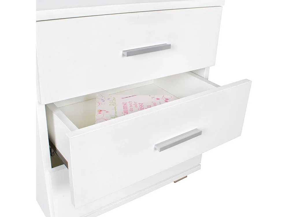 Nachtschrank weiss mit drei Schubladen 54 cm hoch - 45 cm breit