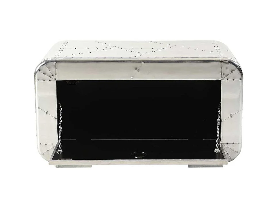 Kleiner Schuhschrank im Industriedesign Aluminium beschlagen