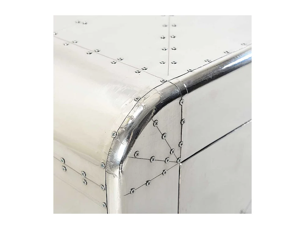 Kleiner Schuhschrank im Industriedesign Aluminium beschlagen