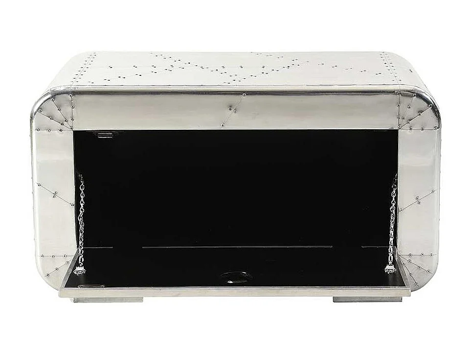 Kleiner Schuhschrank im Industriedesign Aluminium beschlagen