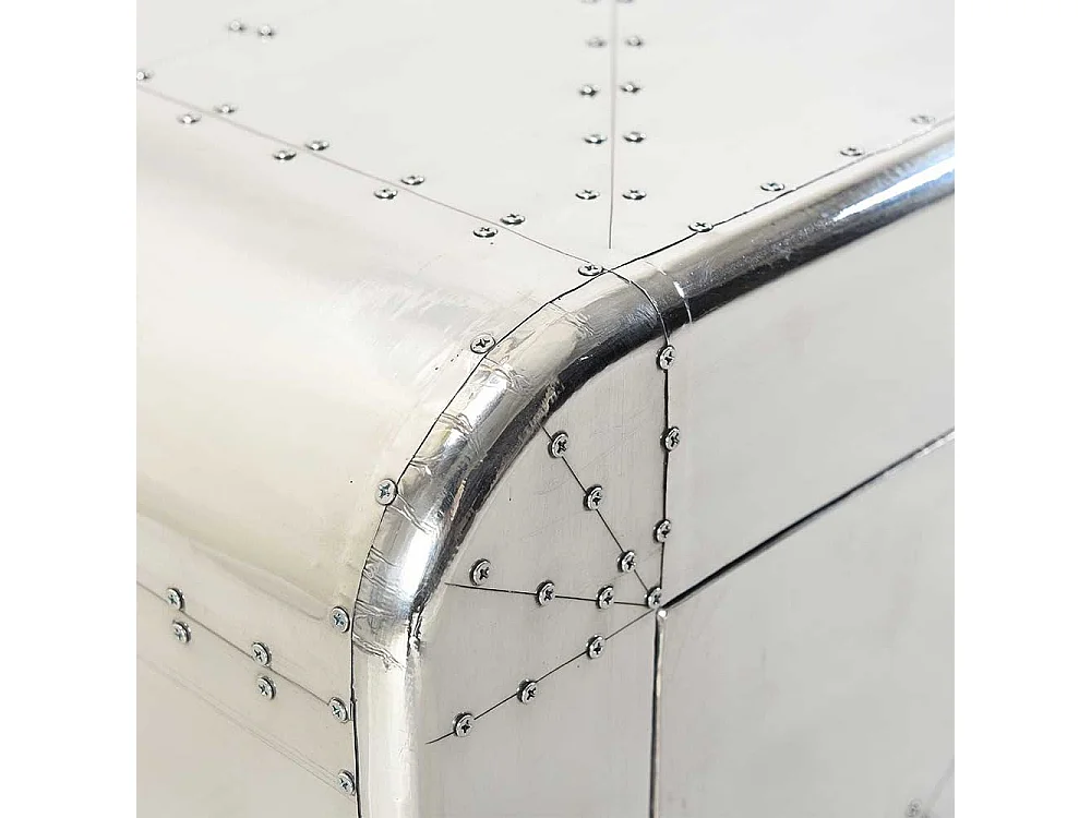 Kleiner Schuhschrank im Industriedesign Aluminium beschlagen