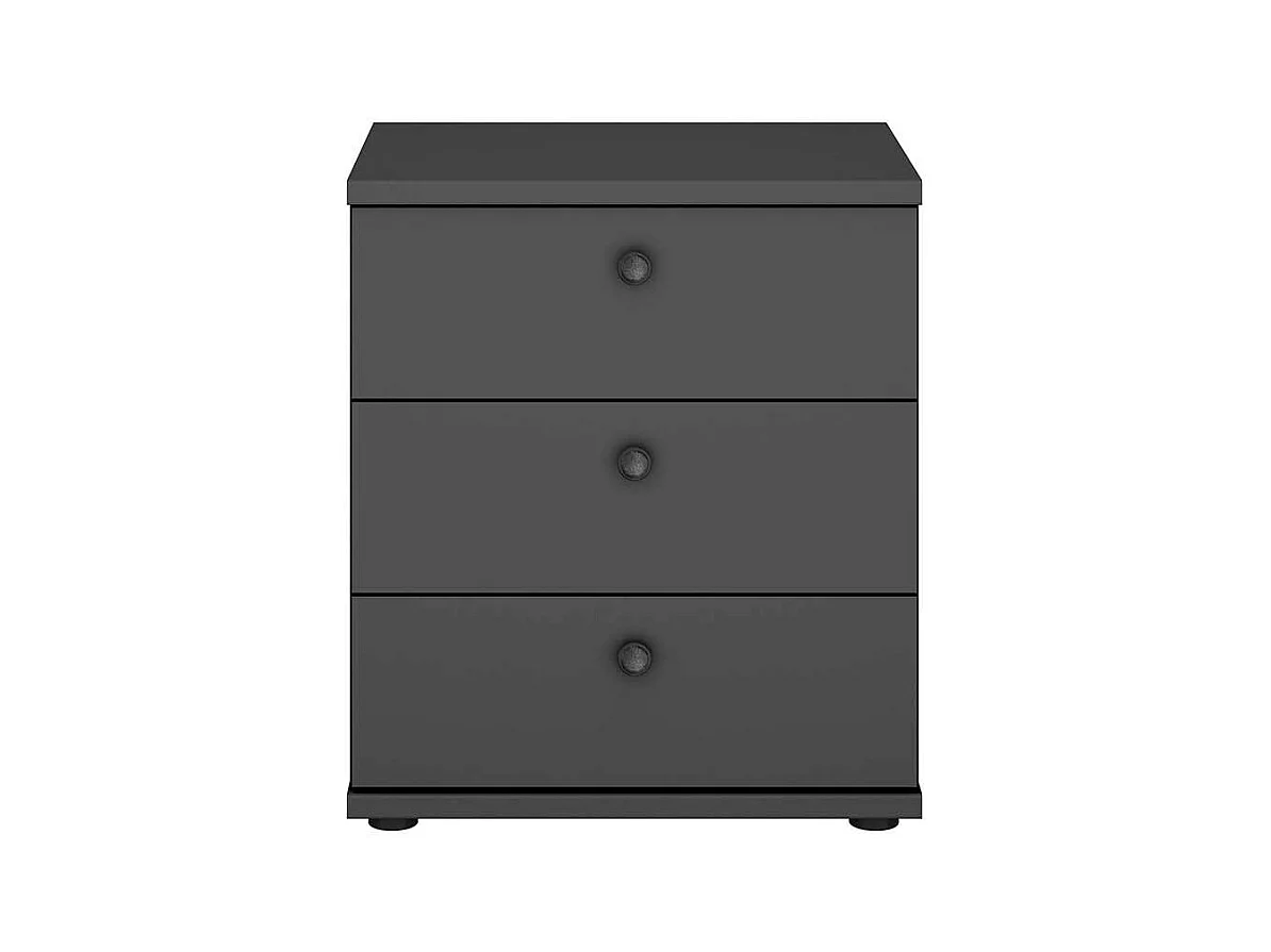 Kommode Dunkelgrau in modernem Landhaus Stil drei Schubladen