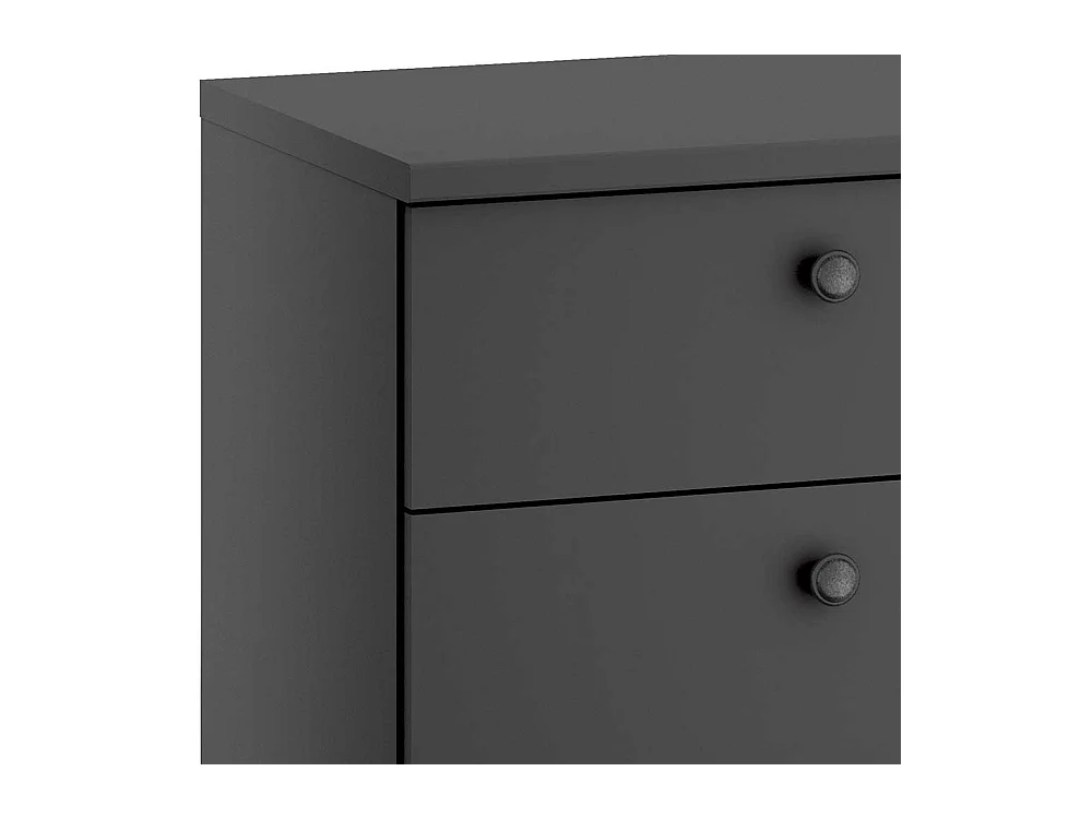 Kommode Dunkelgrau in modernem Landhaus Stil drei Schubladen