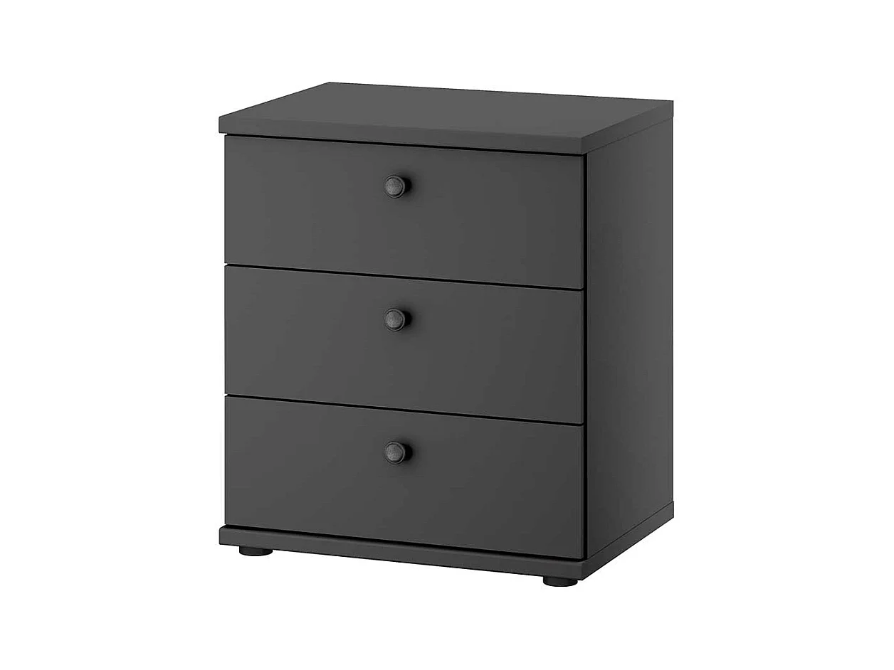 Kommode Dunkelgrau in modernem Landhaus Stil drei Schubladen