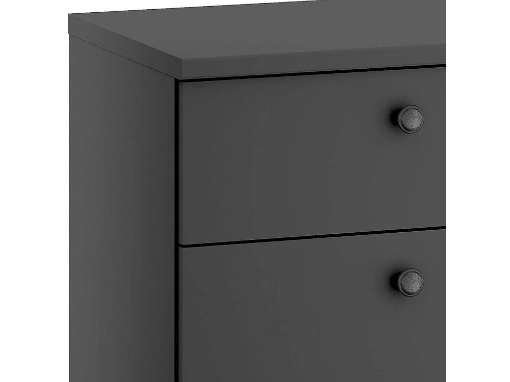 Kommode Dunkelgrau in modernem Landhaus Stil drei Schubladen