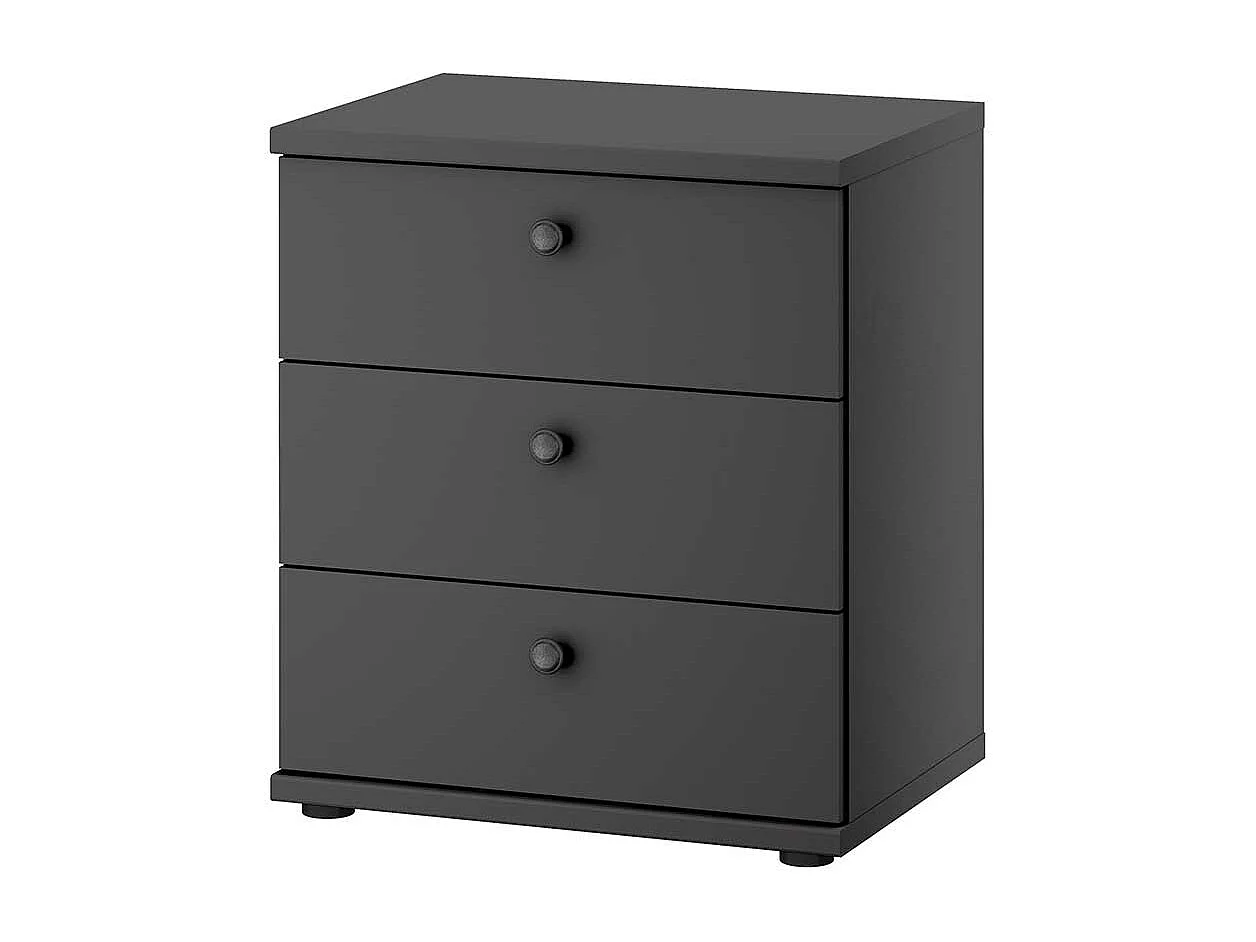 Kommode Dunkelgrau in modernem Landhaus Stil drei Schubladen