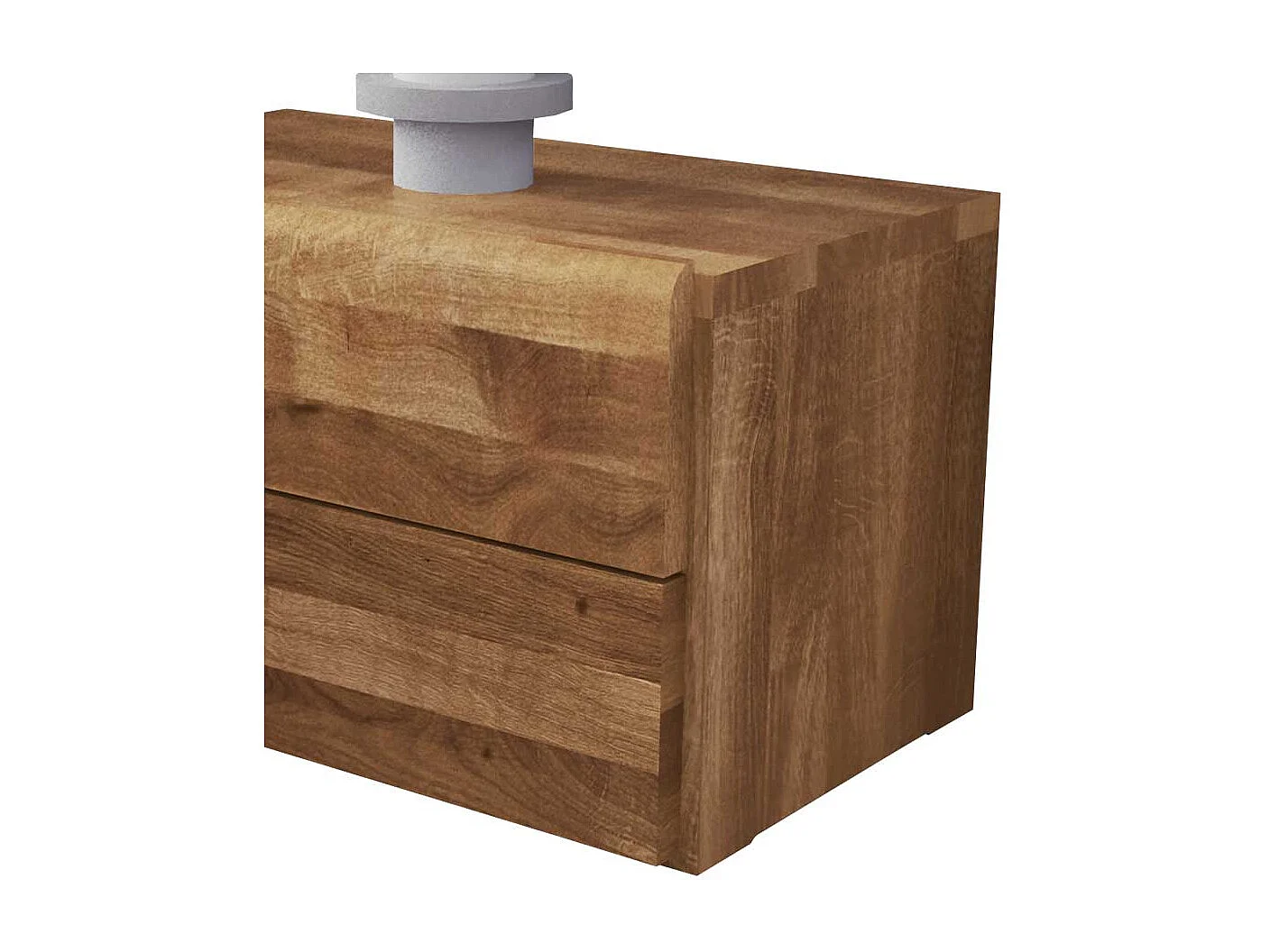 Nachtkommode aus Wildeiche Massivholz 30 cm hoch