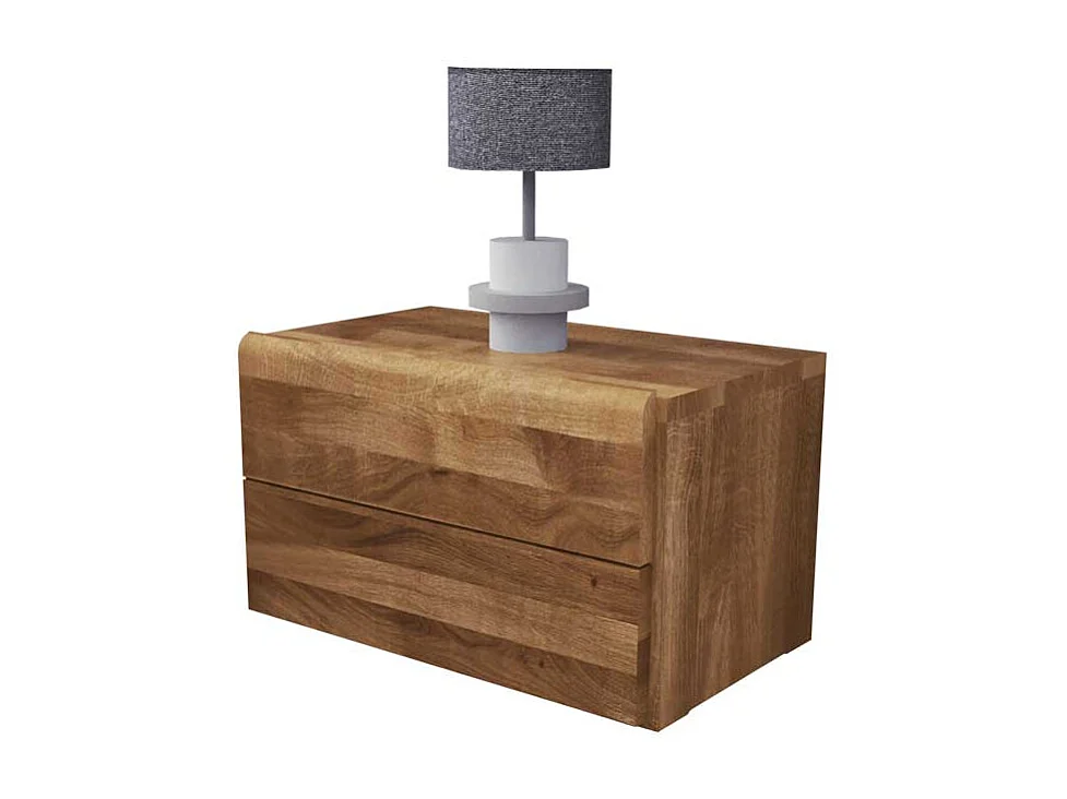 Nachtkommode aus Wildeiche Massivholz 30 cm hoch
