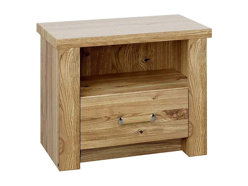 Nachtschränkchen in Asteichefarben einer Schublade und offenem Fach