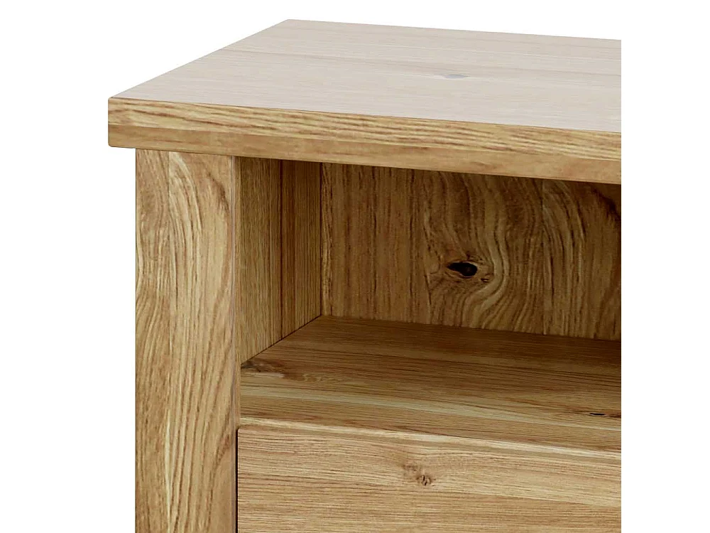 Nachtschränkchen in Asteichefarben einer Schublade und offenem Fach