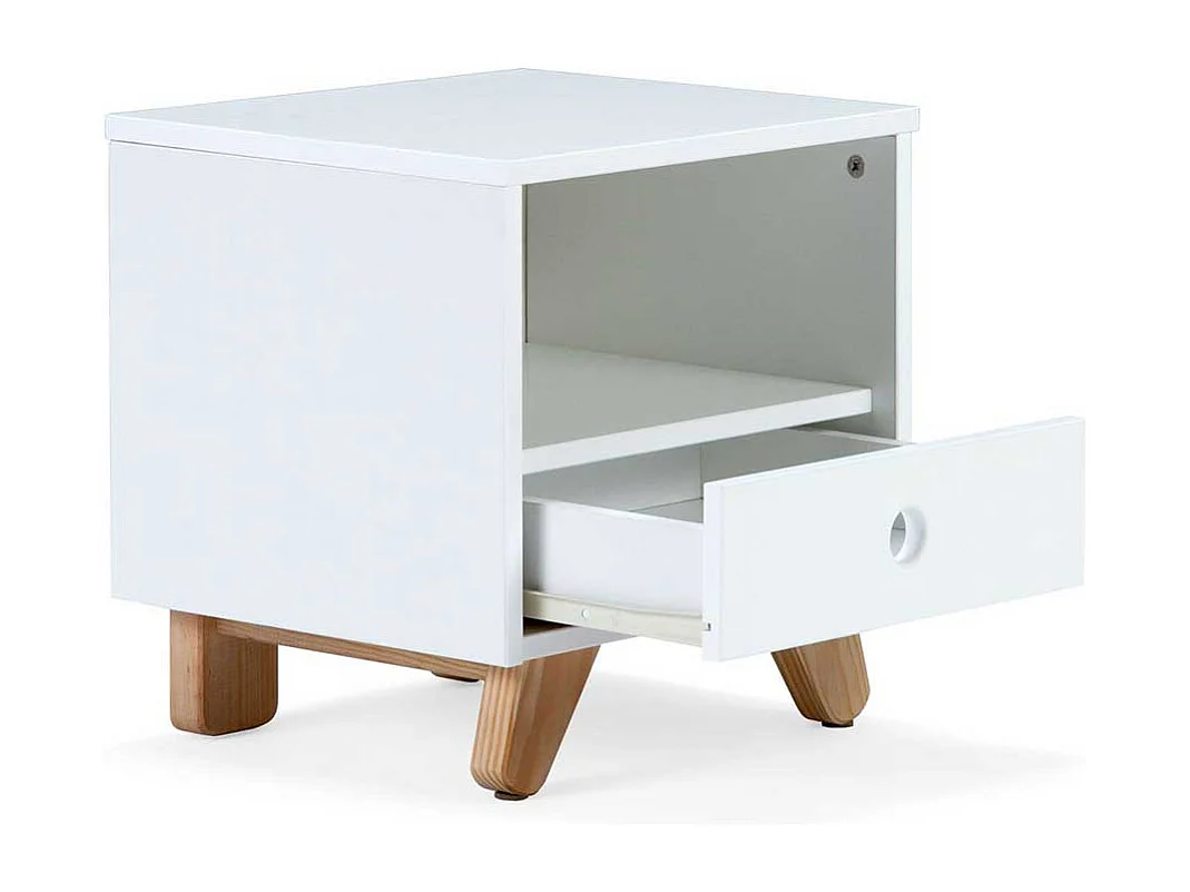 Kinderzimmer Nachtkommode in Weiß 40 cm breit