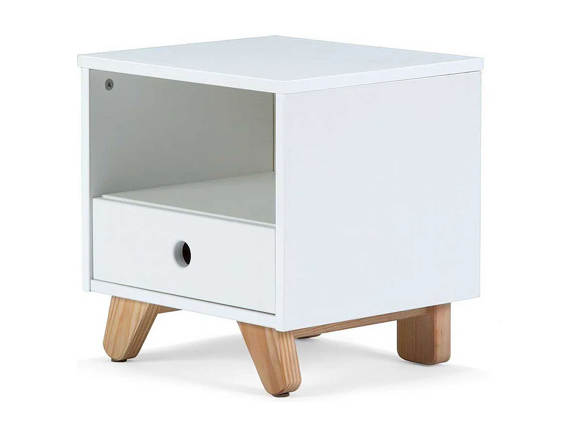 Kinderzimmer Nachtkommode in Weiß 40 cm breit