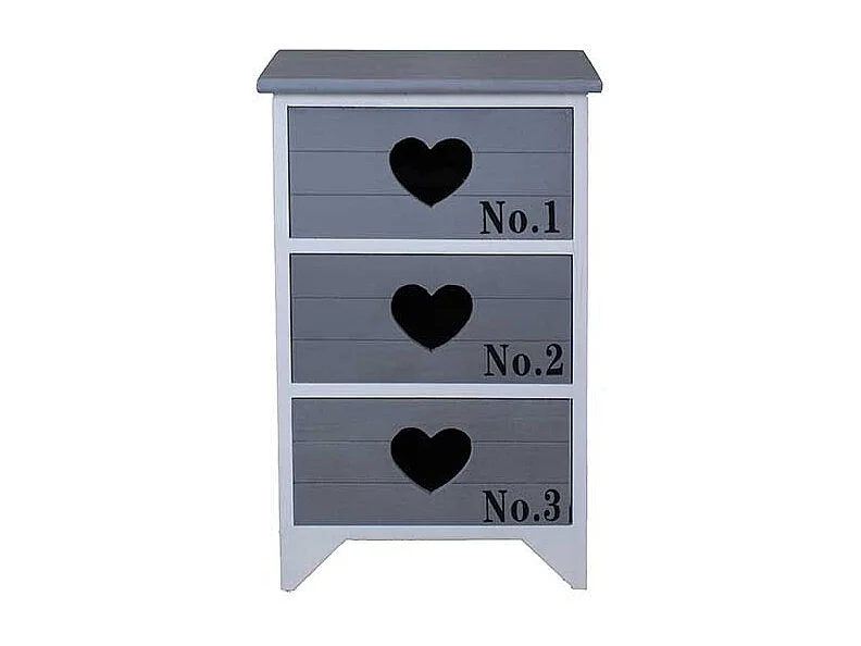 Nachtkonsole in Grau Weiß Landhaus