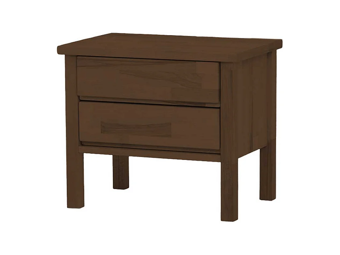 Nachtschrank in Walnussfarben Buche Massivholz