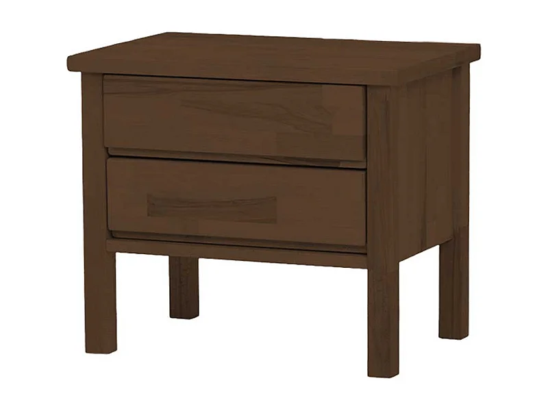 Nachtschrank in Walnussfarben Buche Massivholz