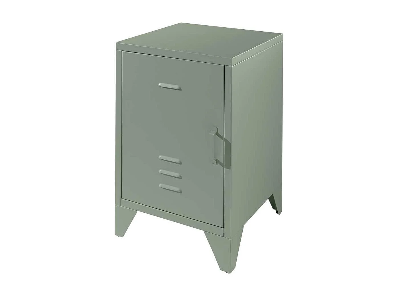 Retro Nachtkommode aus Eisen Graugrün