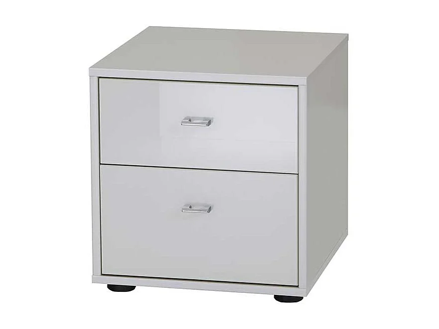 Nachtkonsole in Weiß Glas beschichtet