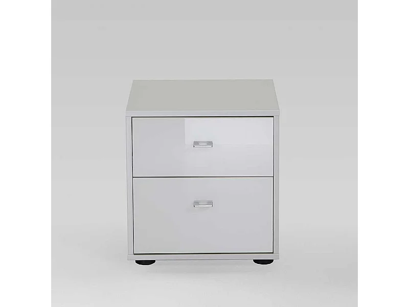 Nachtkonsole in Weiß Glas beschichtet