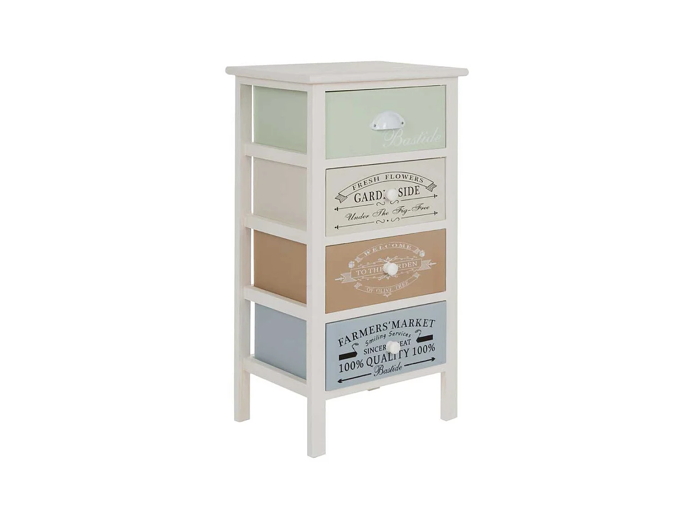 Nachtkommode im Shabby Chic Design f�r Boxspringbett