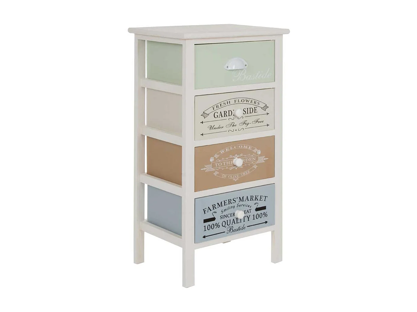 Nachtkommode im Shabby Chic Design für Boxspringbett