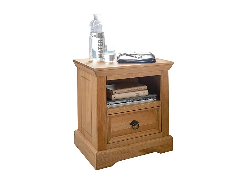 Landhaus Nachtschrank in Eichefarben gebeizt und geölt Kiefer Massivholz