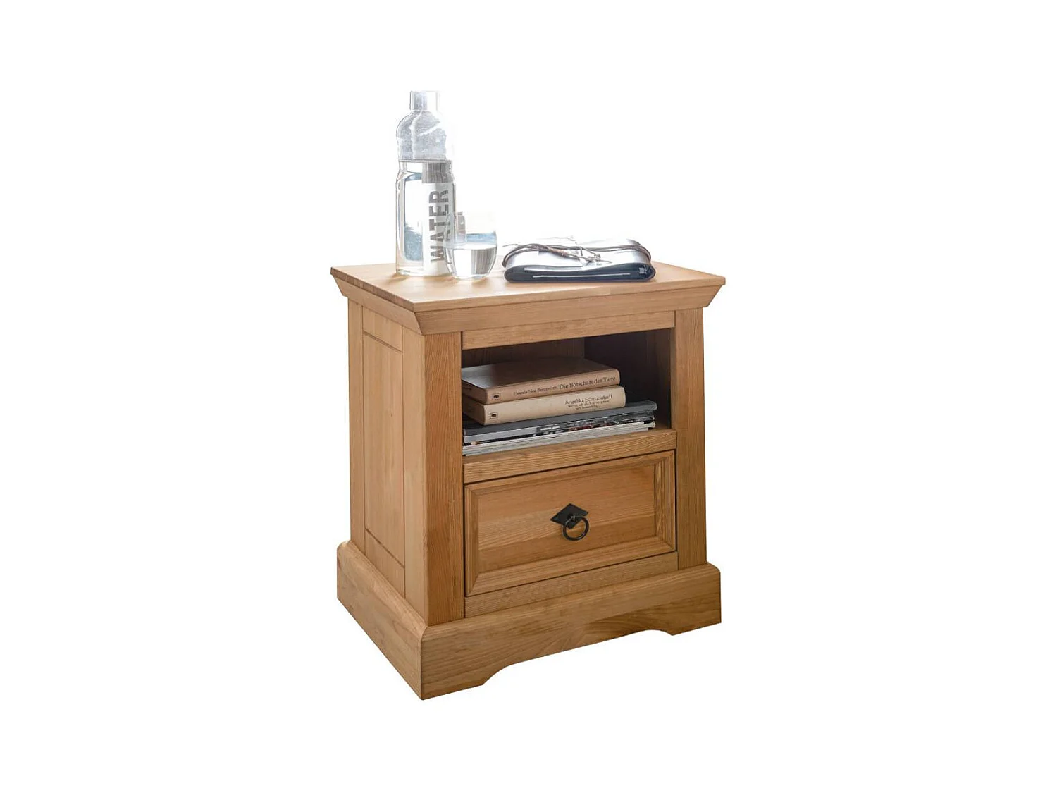 Landhaus Nachtschrank in Eichefarben gebeizt und geölt Kiefer Massivholz