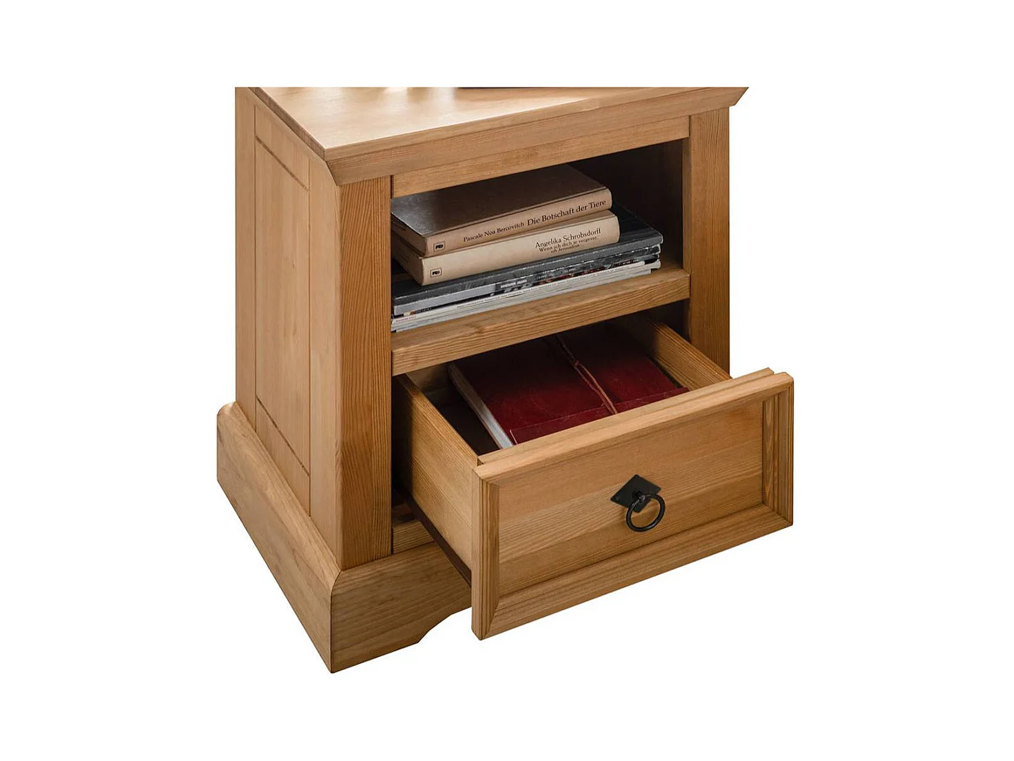 Landhaus Nachtschrank in Eichefarben gebeizt und geölt Kiefer Massivholz