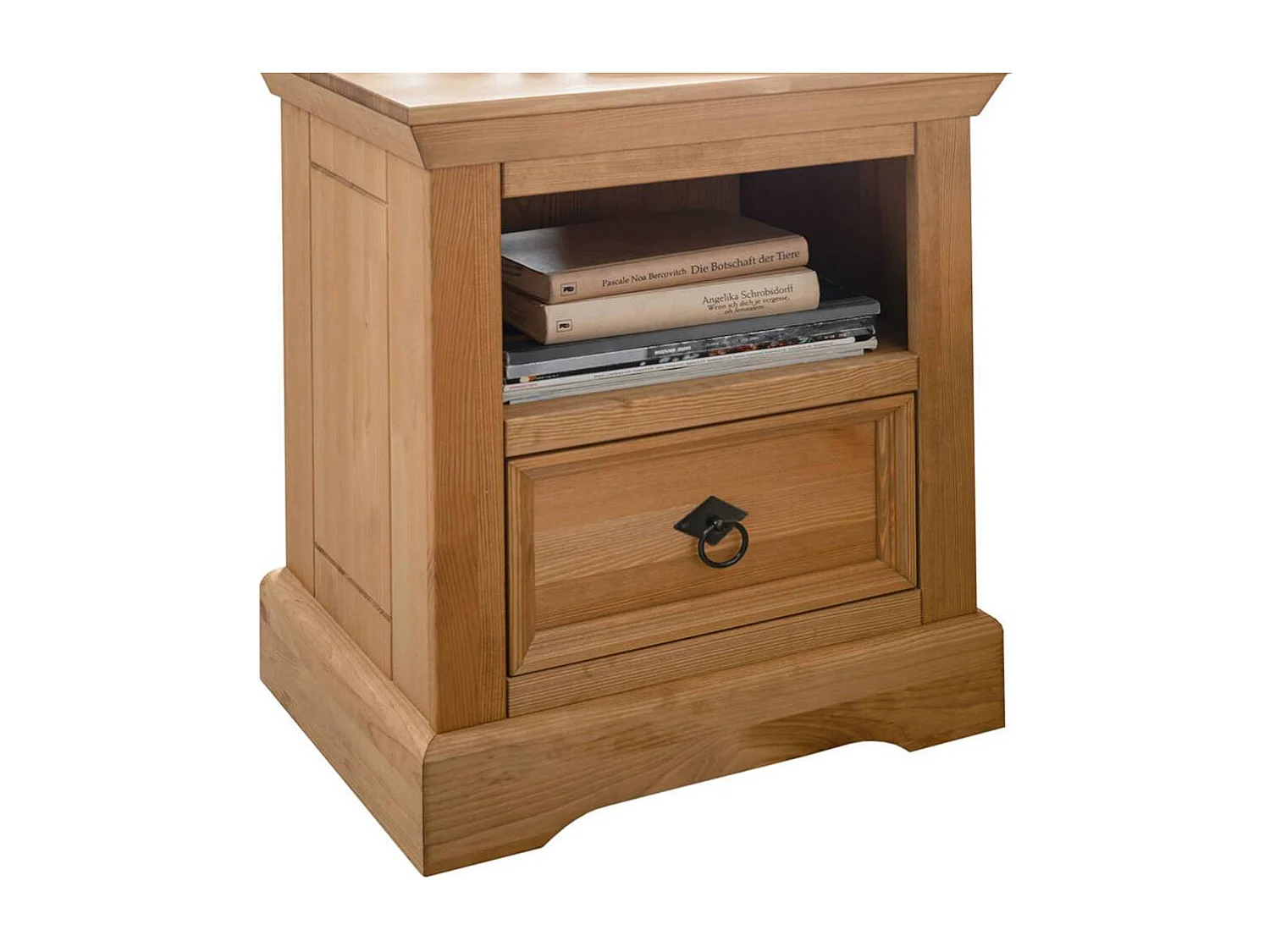 Landhaus Nachtschrank in Eichefarben gebeizt und geölt Kiefer Massivholz