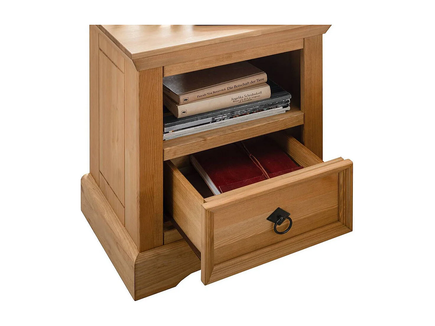 Landhaus Nachtschrank in Eichefarben gebeizt und geölt Kiefer Massivholz