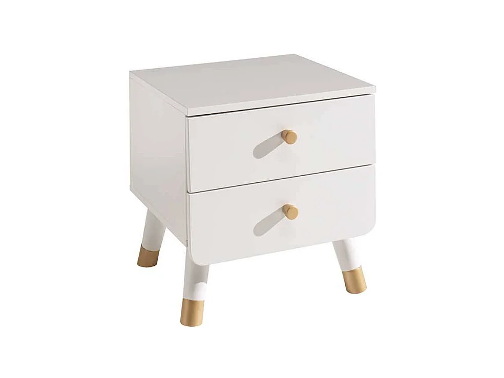 Nachttischschränkchen in Weiß und Goldfarben modern