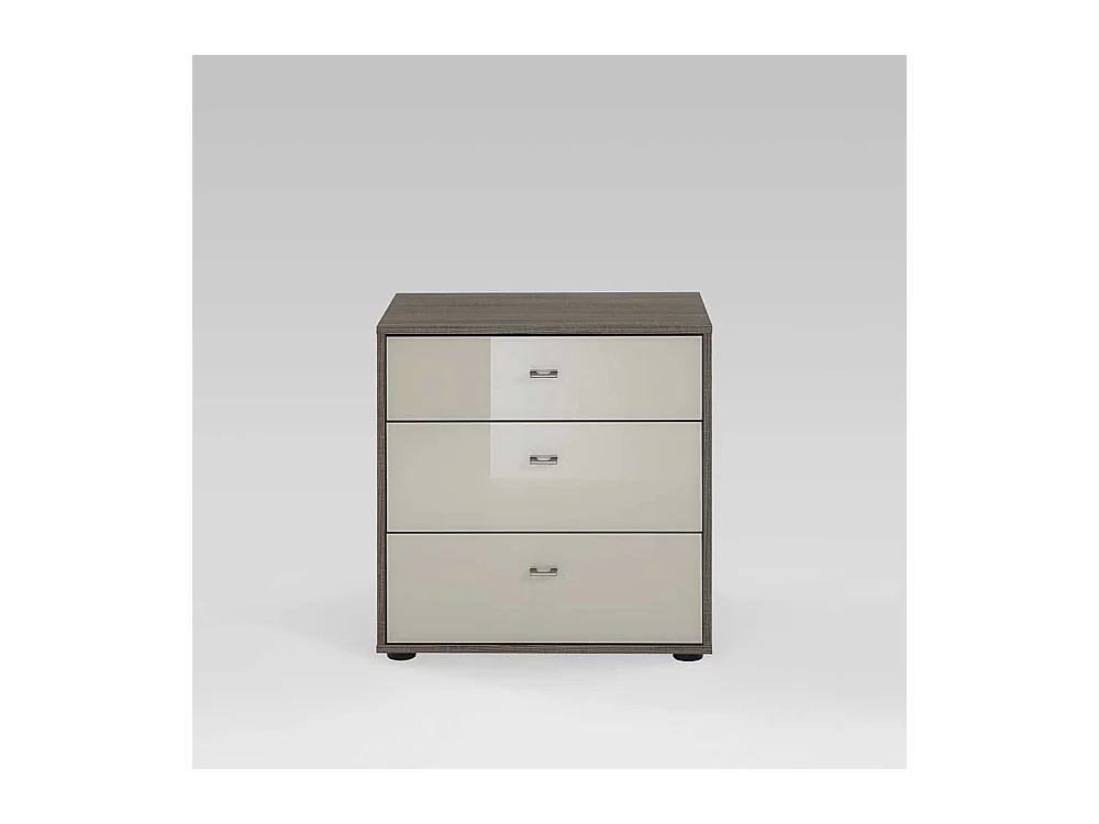 Kleine Kommode in Creme Eiche Trüffel