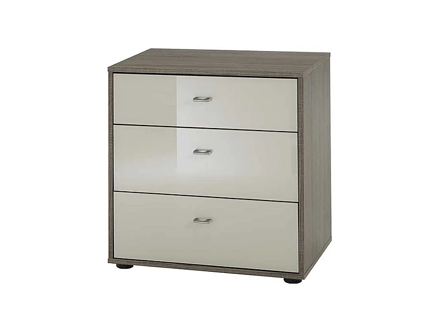 Kleine Kommode in Creme Eiche Trüffel