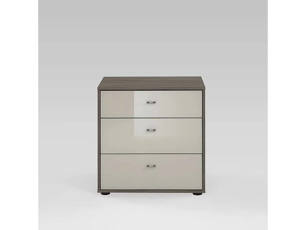 Kleine Kommode in Creme Eiche Trüffel