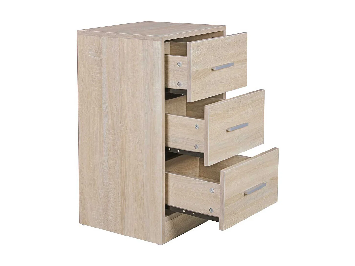 Nachtkommode Boxspringbett 68 cm hoch drei Schubladen