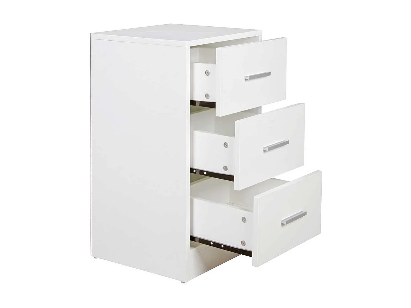 Hohe Nachttisch Kommode in Weiß - 68 cm drei Schubladen