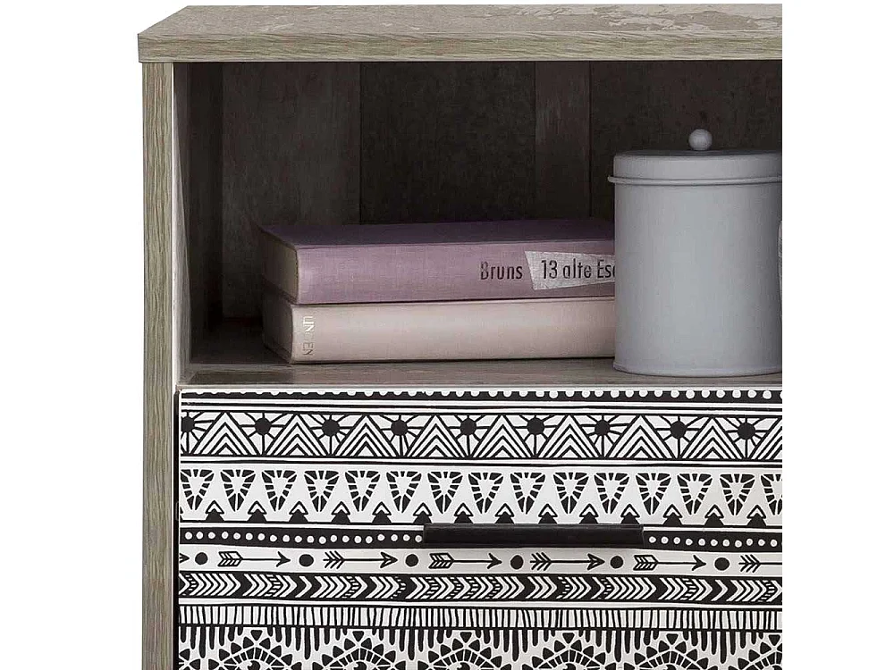 Nachtkommode in Grey Wash Optik 40 cm breit