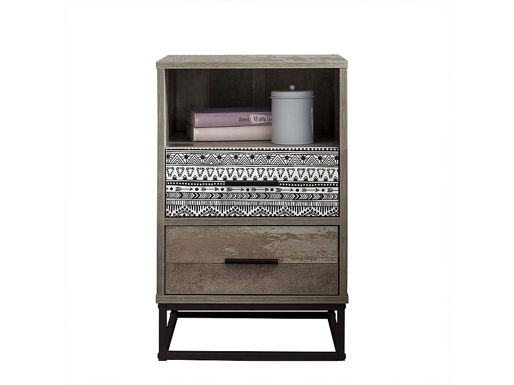 Nachtkommode in Grey Wash Optik 40 cm breit