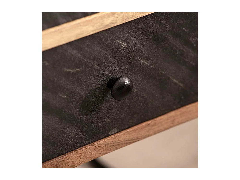 Nachttisch Nachtschrank aus Akazie Massivholz und Metall