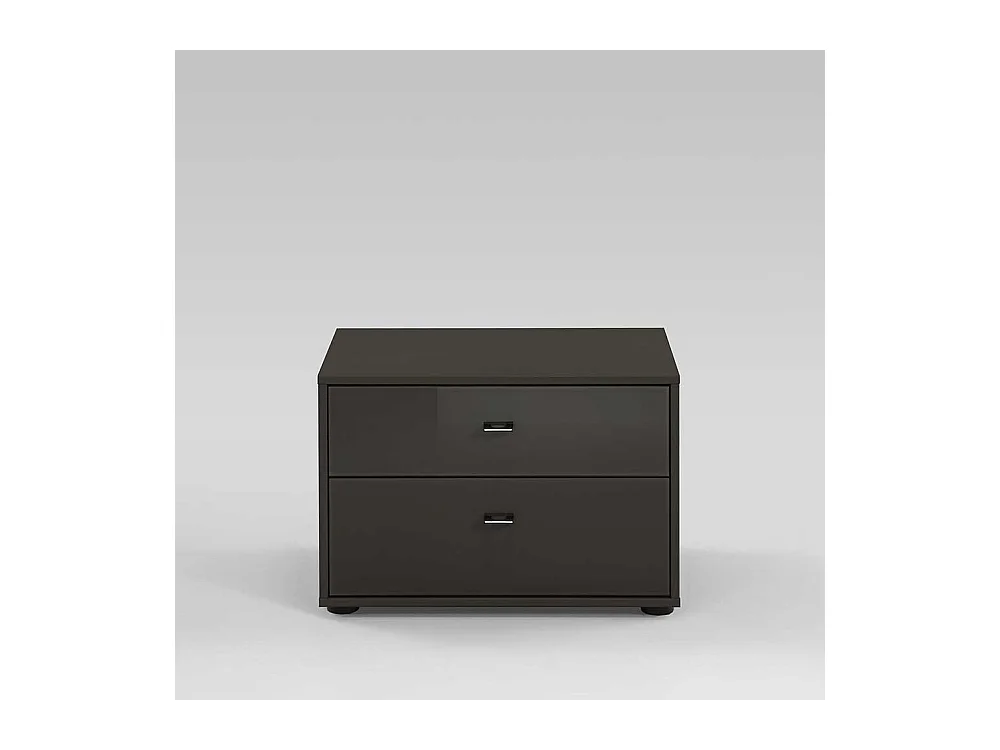 Nachtkommode mit Glas beschichtet Grau Braun