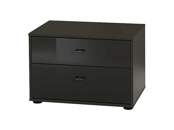 Nachtkommode mit Glas beschichtet Grau Braun