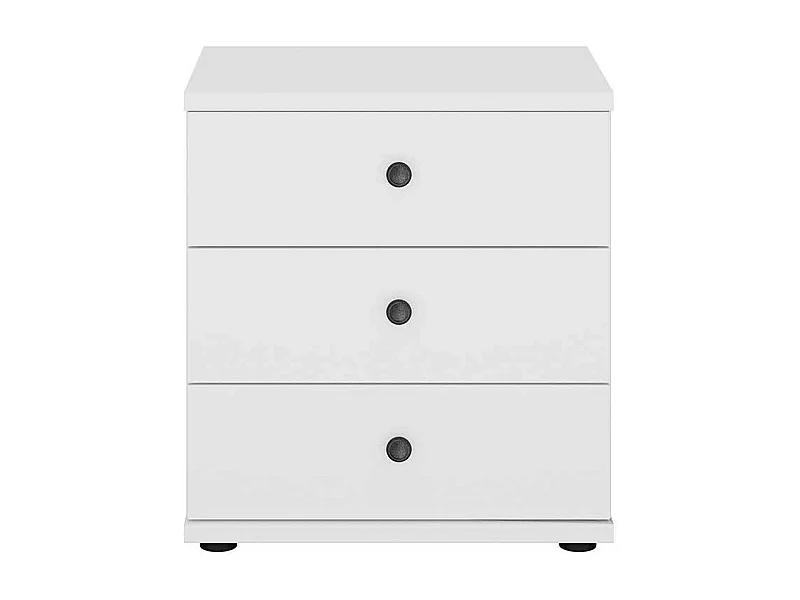 Nachtschränkchen weiß im modernen Landhausstil drei Schubladen
