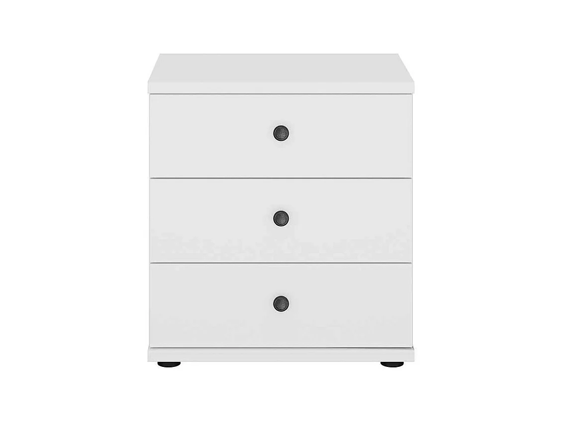 Nachtschränkchen weiß im modernen Landhausstil drei Schubladen