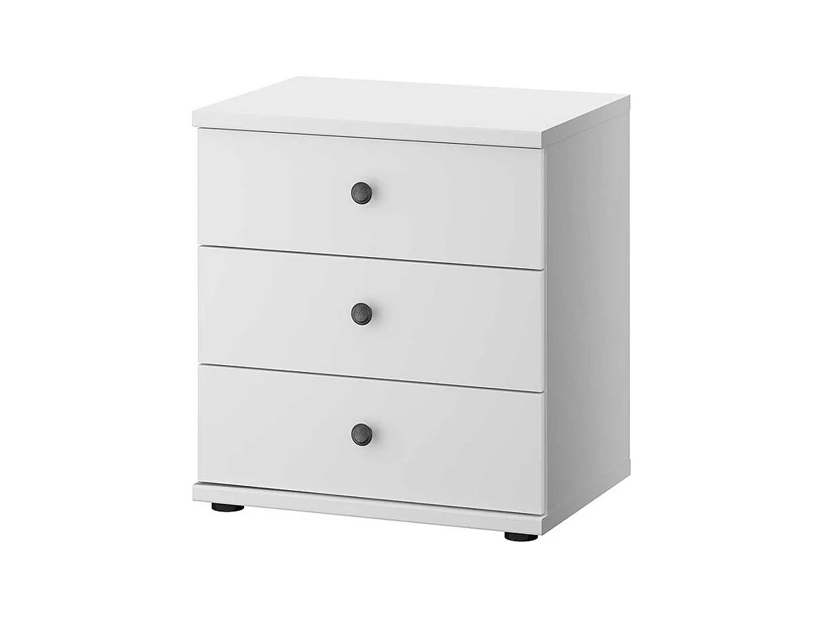 Nachtschränkchen weiß im modernen Landhausstil drei Schubladen
