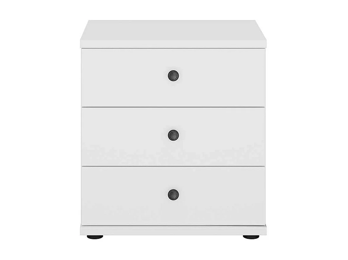 Nachtschränkchen weiß im modernen Landhausstil drei Schubladen