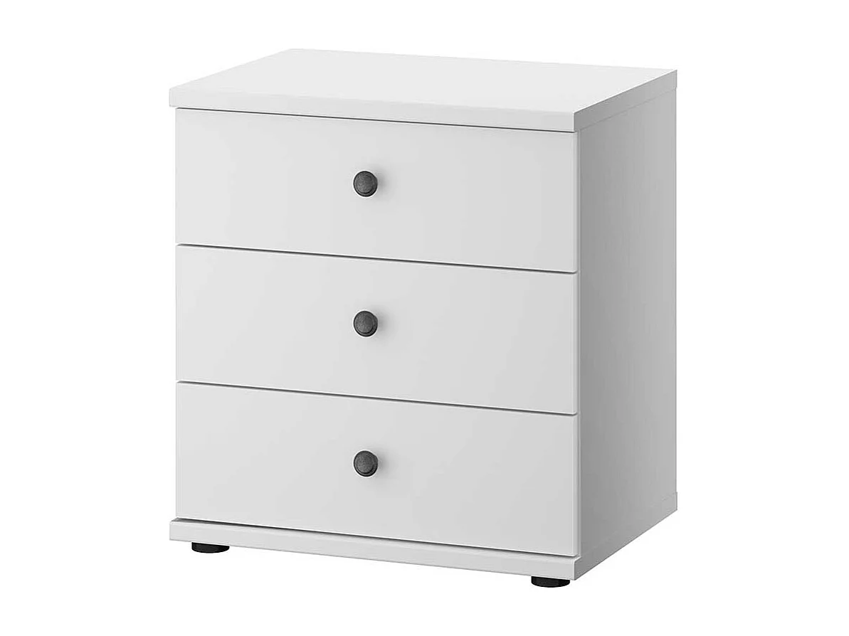 Nachtschränkchen weiß im modernen Landhausstil drei Schubladen